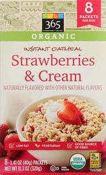 365 Everyday Value, Organic, Instant Oatmeal, Strawberries and Cream, 11.3oz, 8 ct