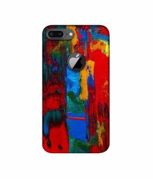 Amazon Brand - Solimo Designer Multiolor Brush Texture on Wall 3D Printed Hard Back Case Mobile Cover for Apple iPhone 8 Plus (with Logo Cut)