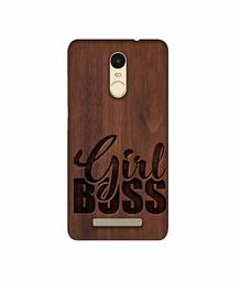 Amazon Brand - Solimo Designer Girl Boss On Wood 3D Printed Hard Back Case Mobile Cover for Xiaomi Redmi Note 3