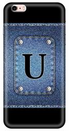 Amazon Brand - Solimo Designer Button Jeans Alphabet-U 3D Printed Hard Back Case Mobile Cover for Apple iPhone 6s Plus