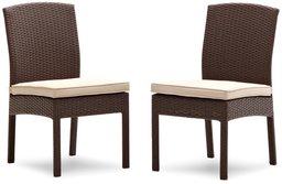 'Strathw Griffen All-Weather Wicker Chair (Pack of 2), dark brown