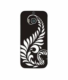 Amazon Brand - Solimo Designer Simple White Rangoli 3D Printed Hard Back Case Mobile Cover for HTC One M8