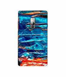 Amazon Brand - Solimo Designer Blue Oil Color 3D Printed Hard Back Case Mobile Cover for OnePlus 2