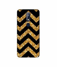 Amazon Brand - Solimo Designer Golden Zik Zak Pattern 3D Printed Hard Back Case Mobile Cover for Nokia 7.1