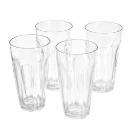 AmazonBasics Tritan Working Style Highball Glasses - 22-Ounce, Set of 4