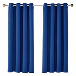 UMI Essentials 2 x Eyelet Curtains, royal, 175x140