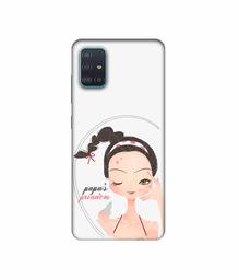 Amazon Brand - Solimo Designer Papa's Princess 3D Printed Hard Back Case Mobile Cover for Samsung Galaxy A71