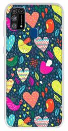 Amazon Brand - Solimo Designer Multicolor Love Bird Design Printed Soft Back Case Mobile Cover for Samsung Galaxy M31