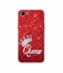 Amazon Brand - Solimo Designer Queen On Red Glitter UV Printed Soft Back Case Mobile Cover for Oppo A83