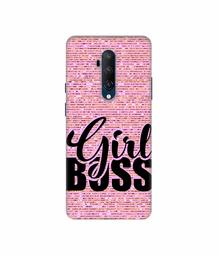 Amazon Brand - Solimo Designer Girl Boss On Pink Sparkle 3D Printed Hard Back Case Mobile Cover for OnePlus 7T Pro