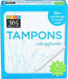 365 Everyday Value, Tampons, Super with Applicator, 20 ct