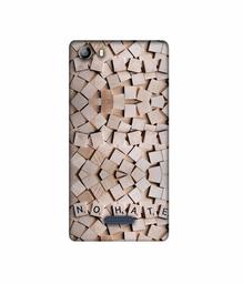 Amazon Brand - Solimo Designer No Hate On Wooden Block 3D Printed Hard Back Case Mobile Cover for Micromax Canvas 5 E481