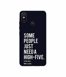 Amazon Brand - Solimo Designer High-Five 3D Printed Hard Back Case Mobile Cover for Motorola One Power