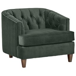 Amazon Brand – Stone & Beam Leila Tufted Velvet Oversized Accent Chair, Living Room Chair, Hunter Green