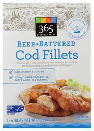 365 Everyday Value, Beer Battered Cod Fillets, 0.75 lb