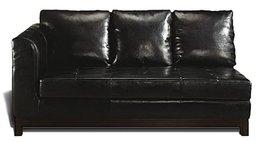 Strathwood Brooklyn Leather 3 Seat Sofa, Black