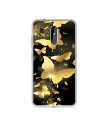 Amazon Brand - Solimo Designer Golden Butterfly Pattern UV Printed Soft Back Case Mobile Cover for Nokia 3.2