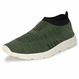 Bourge Men's Pearl-6 Army Green and Black Running Shoes-7 UK (41 EU) (8 US) (Vega Pearl-6-07)