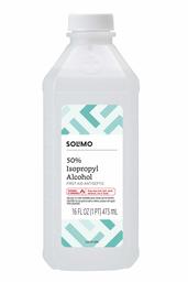 Amazon Brand - Solimo 50% Isopropyl Alcohol First Aid Antiseptic, 16 Fluid Ounce