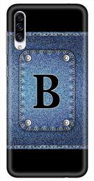 Amazon Brand - Solimo Designer Button Jeans Alphabet-B 3D Printed Hard Back Case Mobile Cover for Samsung Galaxy A30s