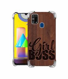 Amazon Brand - Solimo Designer Girl Boss On Wood UV Printed Soft Back Case Mobile Cover for Samsung Galaxy M31