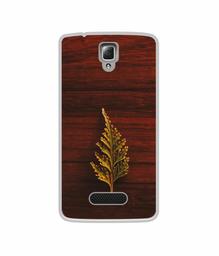 Amazon Brand - Solimo Designer Leaf on Wood UV Printed Soft Back Case Mobile Cover for Lenovo A2010