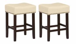 Amazon Brand – Ravenna Home Lisetta Nailhead Saddle Counter Stool, 24