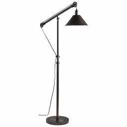 Amazon Brand – Stone & Beam Modern Pully Adjustable Living Room Standing Floor Lamp With Light Bulb - 33 x 33 x 64 Inches, Brushed dark brown