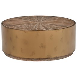 Amazon Brand – Rivet Hillside Antiqued Round Coffee Table, 39.4