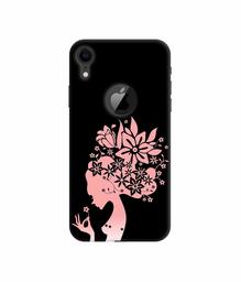 Amazon Brand - Solimo Designer Pink Color Lady Vector 3D Printed Hard Back Case Mobile Cover for Apple iPhone XR (Logo Cut)