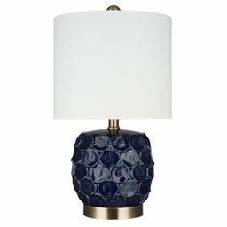 Amazon Brand – Stone & Beam Contemporary 2-Tone Textured Ceramic Table Lamp, LED Bulb Included, 17.75