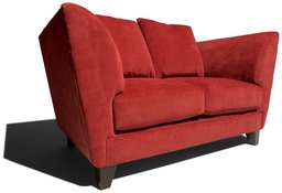 Pinzon Contemporary Love Seat, Brick