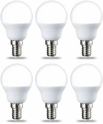 AmazonBasics LED E14 Small Edison Screw Golf Ball P45 Bulb, 2W (Equivalent to 25W), Clear Filament- Pack of 6