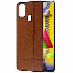 Amazon Brand - Solimo Leather Mobile Cover (Soft & Flexible Back case), for Samsung Galaxy M31 (Brown)