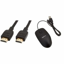 AmazonBasics Black 3-Button USB Wired Computer Mouse for Mac PC