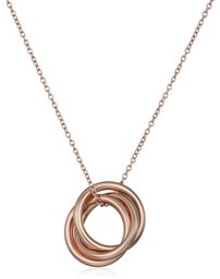 Sterling Silver Interlock 3-Ring Pendant Necklace, 18