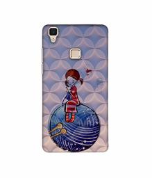 Amazon Brand - Solimo Designer Lady Vector Patternn 3D Printed Hard Back Case Mobile Cover for Vivo V3