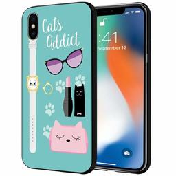 Amazon Brand - Solimo Designer Cat's Addict Printed Hard Back Case Mobile Cover for Apple iPhone Xs Max (D1234)