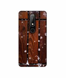 Amazon Brand - Solimo Designer Wood with Snow 3D Printed Hard Back Case Mobile Cover for Nokia 6.1 Plus