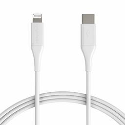 AmazonBasics Advanced USB-C to Lightning Cable, MFi Certified Apple iPhone Charger - White, 3-Foot