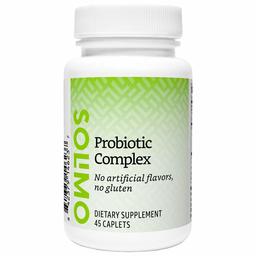 Amazon Brand - Solimo Probiotic Complex, 70 mg Probiotic Blend, 45 Caplets, 45 Day Supply