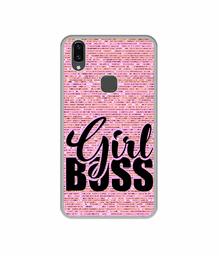 Amazon Brand - Solimo Designer Girl Boss On Pink Sparkle UV Printed Soft Back Case Mobile Cover for Vivo V9