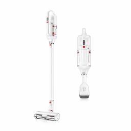 Umi. by Amazon T10 Home Cordless and Bagless Stick Vacuum Cleaner (250 W Brushless Motor, 17.5 Kpa Powerful Suction with 2500 mAH Rechargeable Lithium Ion Battery) White & Red