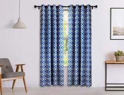 Amazon Brand - Solimo Celesta Door Curtain, 7 feet - Set of 2 (Merlin Blue)