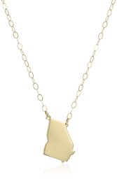 10k Yellow Gold Georgia State Pendant Necklace, 16