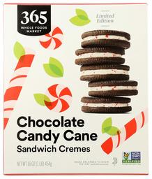 365 Everyday Value, Chocolate Candy Cane Sandwich Cremes, 16 oz