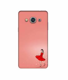 Amazon Brand - Solimo Designer Red Dress Lady 3D Printed Hard Back Case Mobile Cover for Samsung Galaxy J3 Pro