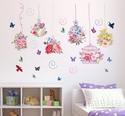 Amazon Brand - Solimo Wall Sticker for Living Room (Hanging Gardens, Ideal Size on Wall: 150 x 107 cm)