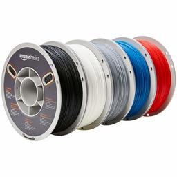 AmazonBasics Premium PLA 3D Printer Filament, 1.75mm, 5 Assorted Colors, 1 kg per Spool, 5 Spools