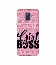 Amazon Brand - Solimo Designer Girl Boss On Pink Sparkle 3D Printed Hard Back Case Mobile Cover for Samsung Galaxy A6